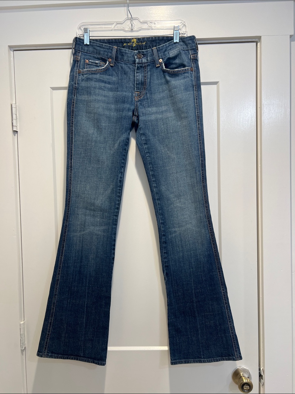 Y2K vintage 7 For All Mankind Dark Blue Flare Jeans size 29.